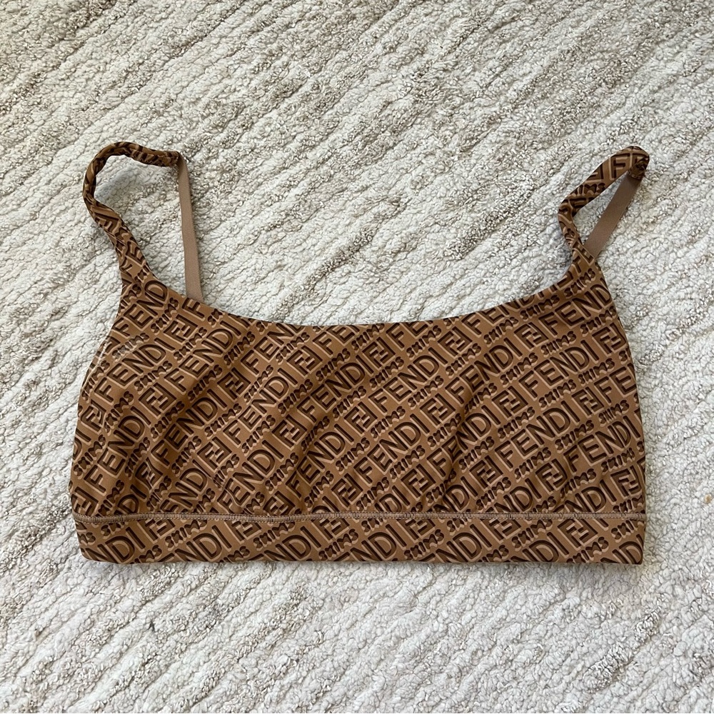 SKIMS x Fendi Brown Logo Bralette